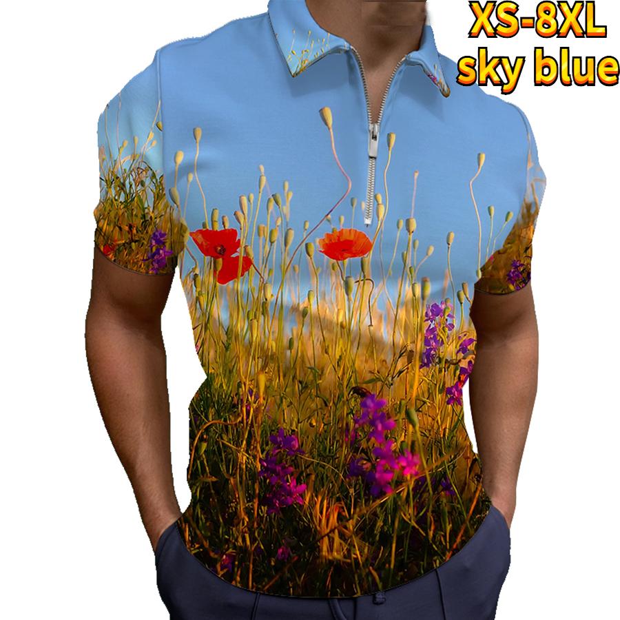 Neformální tričko s klopou Móda pro mladé pánské tričko Tričko s krátkým rukávem Tričko s krátkým rukávem Pánské tričko s 3D potiskem zlatého řetízku