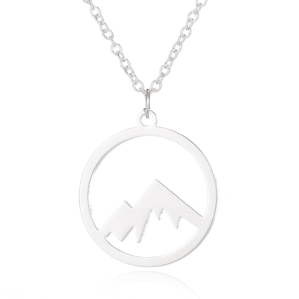 Stainless Steel Three-Color Mountain Peak Hollow Valley Women's Necklace