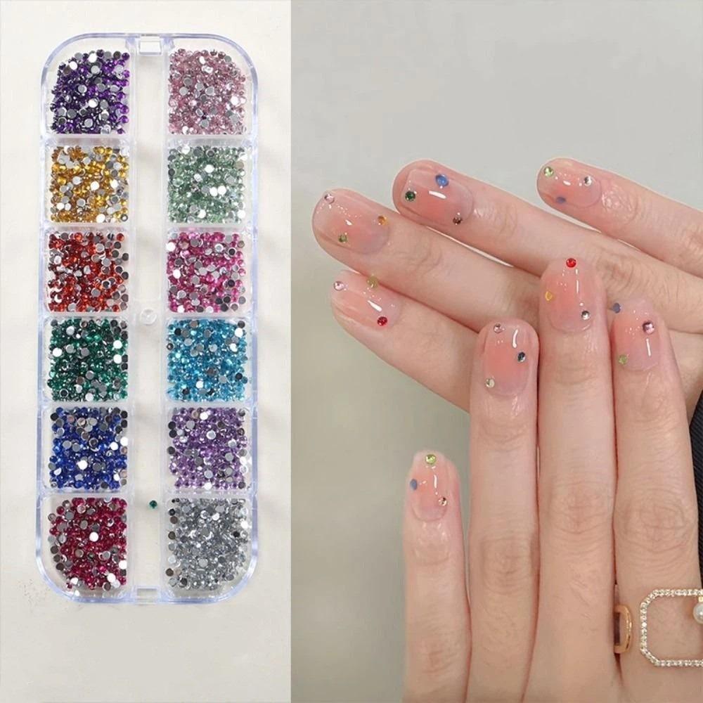 2Box Mixed Color Nail Crystal Charms 1.6mm Manicure  Rhinestones  Christmas Gems