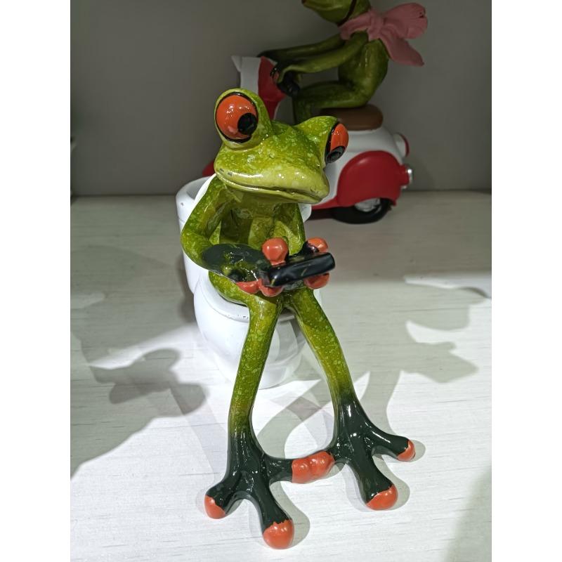 1 Stück Weihnachten Halloween Täglich Fantasy Frosch Toiletten Stifthalter Zahnstocher Wattestäbchen Harz Schreibtisch-Organizer mit Smartphone- und Wattestäbchenhalter