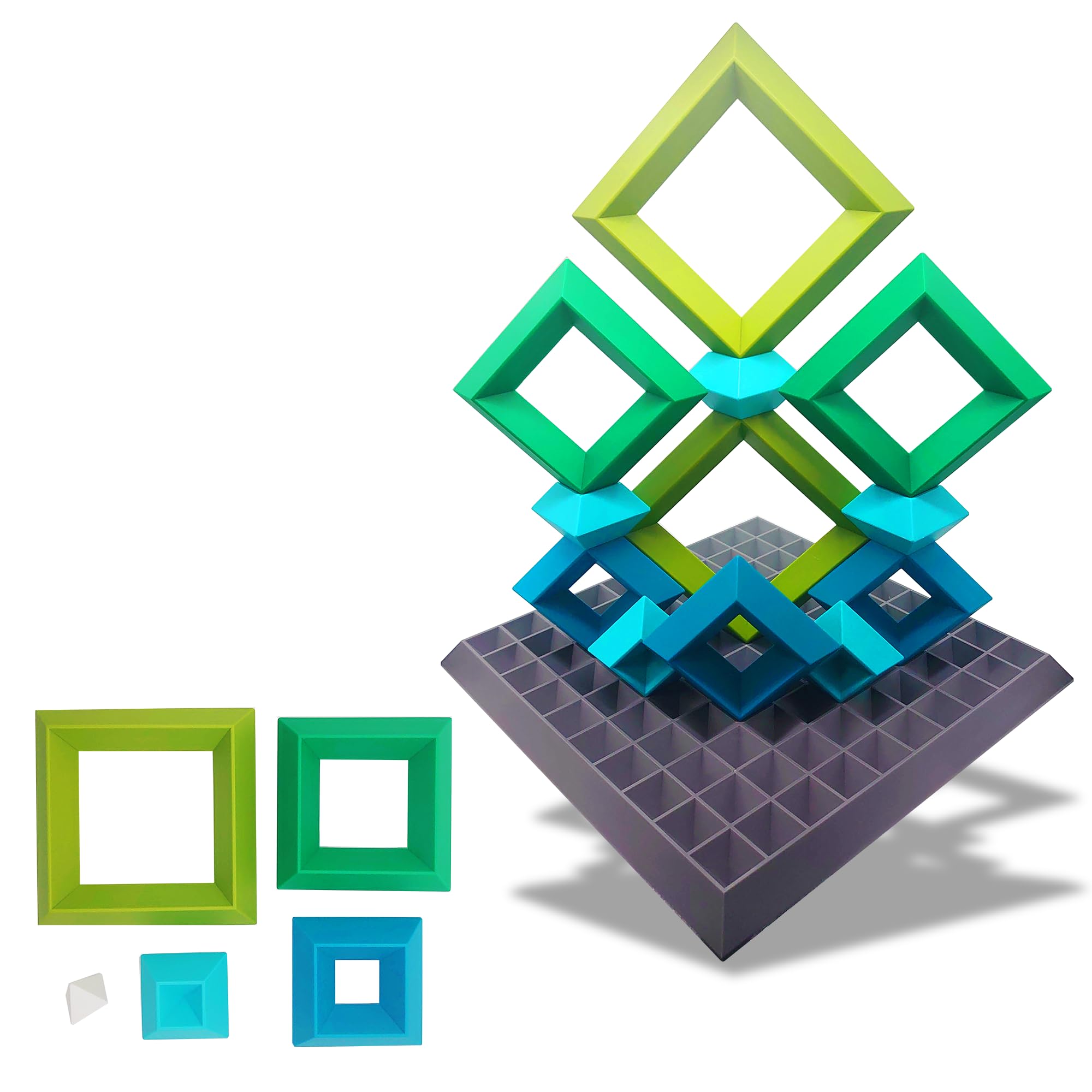 

Art Building Puzzle Imagine Square colorful blocks to create 3D Montessori educational Develops color and shape recognition for children ages and 5