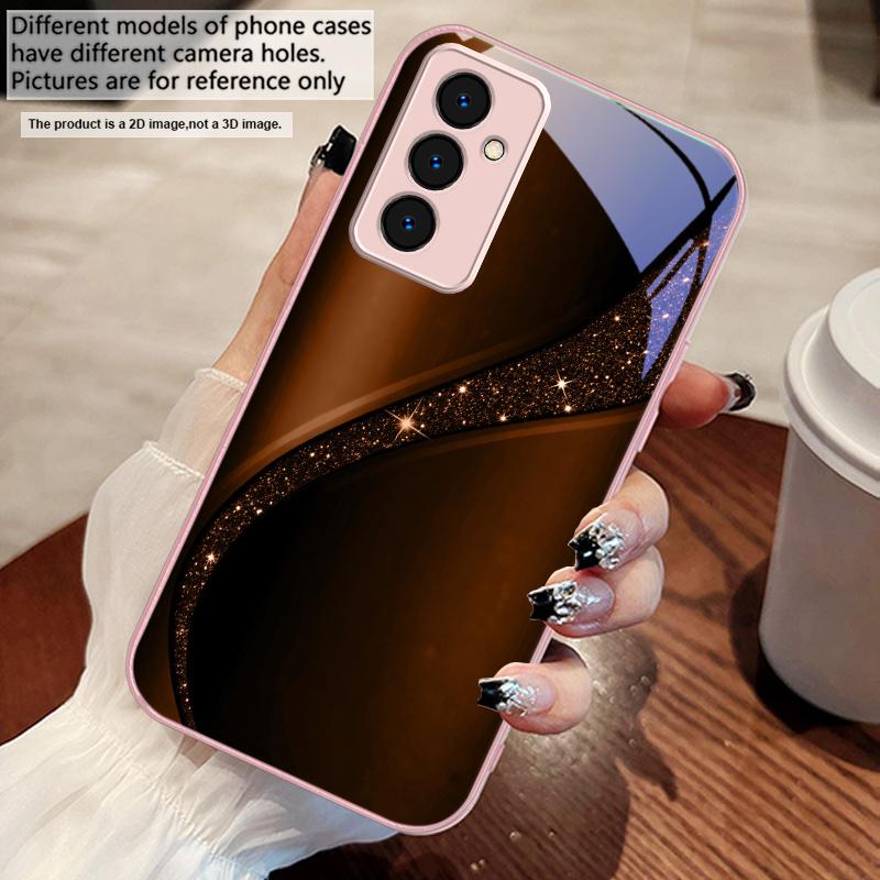 

Блискуча золота галактика Для Samsung A73 72 71 A70 56 55 54 A53 52 51 50 42 A35 A34 33 32 31 26 25 24 23 22 30 скляний чохол для телефону Galaxy A52s 5G