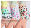 European-American High Waist Printed Sports Yoga Shorts for Women