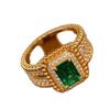 Vintage σμαραγδένιο Πράσινο Τετράγωνο δαχτυλίδι για γυναίκες ένθετο Δαχτυλίδι με Χάντρες Ζιργκόν Εξαιρετικό Πολυτελές Καθημερινό Δώρο Ζιργκόν