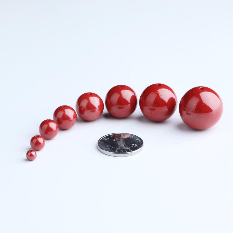 High-Content Raw Cinnabar Beads – Red Sand, Purple Sand Loose Beads, Round Beads for DIY Bracelet Chains, Imperial Sand Spacer Beads.