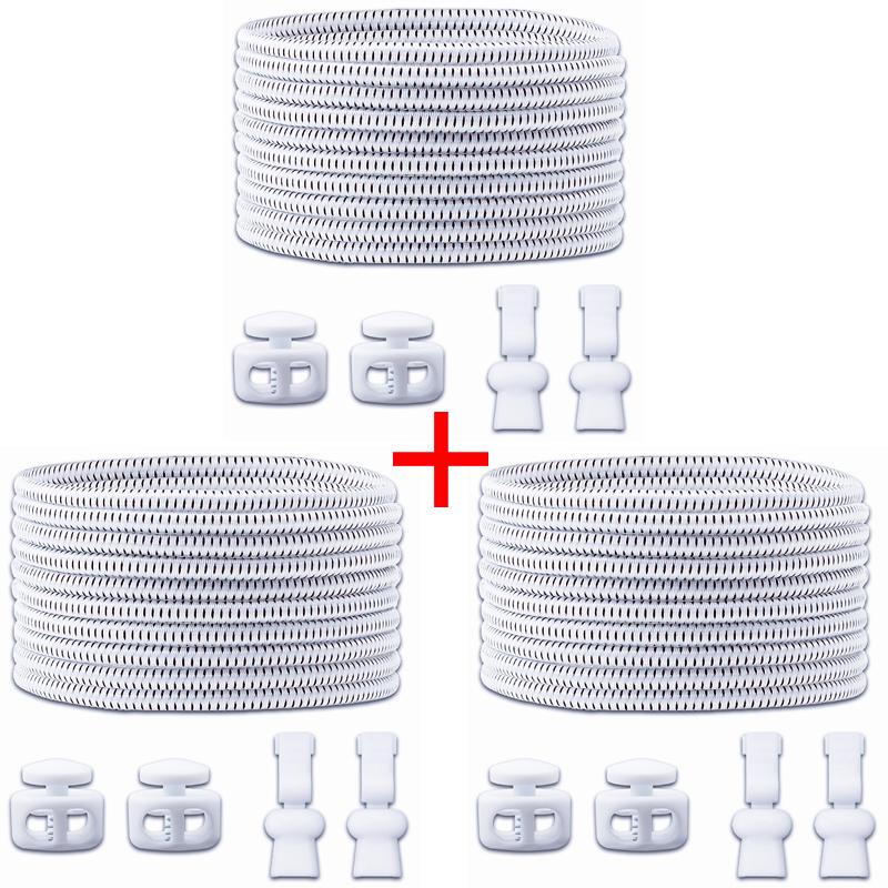 1Pair/3Pair Round Tennis Lazy Laces Without Ties Unisex Elastic Shoelaces Sneakers No Tie Shoe Laces Adult Kids Shoe Accessories