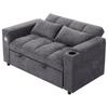 N625P352301302303G) Sleeper Sofa 3-in-1 Pull-out Sofa, Adjustable Backrest, USB Port, 2-Seater Sofa Daybed, with Hidden Table, Cup Holder, Grey