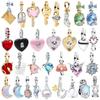 Nouveau pendentif couleur Argent 925 Lune Cœur Nœud Tortue Ours convient pour Collier Bracelet Femme Bijoux Exquis Cadeau