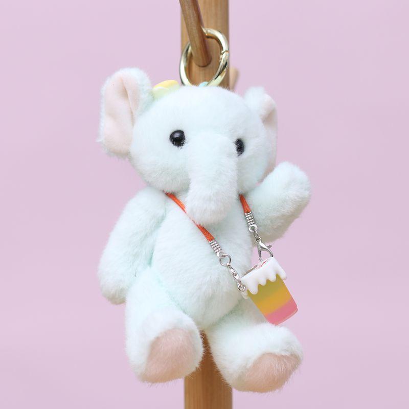 1Pcs Cute Soft Plush Elephant Doll With Joint And Hand And Foot Movement Charm Keychain Toy Bag Pendant Home Decor Gift