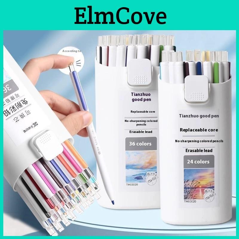 Automatic Colored Pencil 12182436colors Lead Smooth Writing School Office Sketching Painting Writing Stationery Supplies