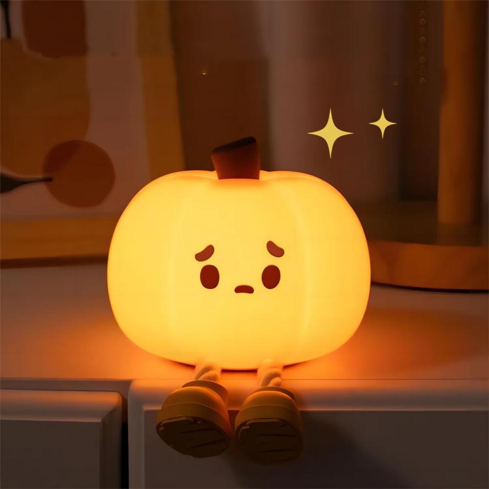 USB Charging LED Pumpkin Light Adjustable Brightness Desktop Lamp  Bedroom