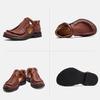Johnature Sandales de Ville en Cuir Véritable Rétro Polyvalentes Peau de Vache Bout Rond Petit Talon Chaussures pour Femmes