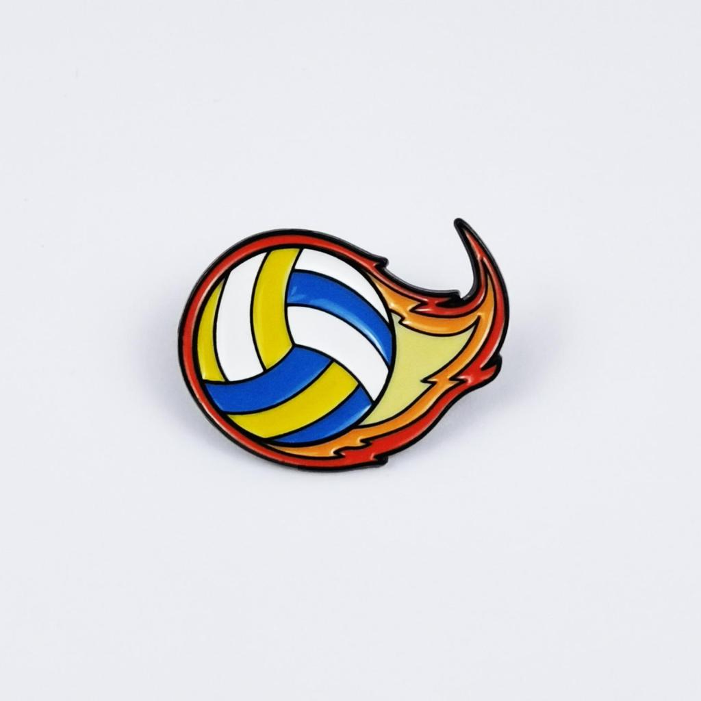 Individuelle Sport Traum Legierung Brosche: Basketball, Fußball, Volleyball Flammen-Abzeichen für Rucksäcke