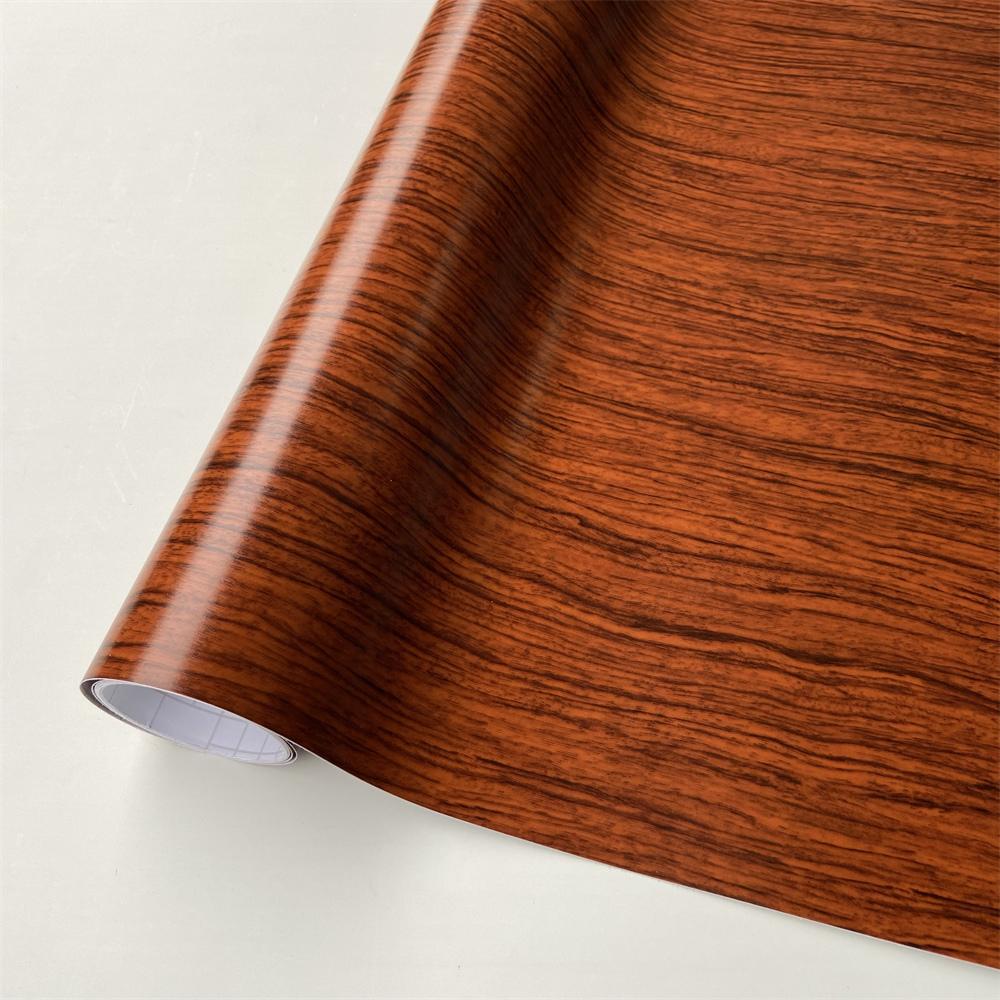PVC Självhäftande Trä Vinylfolie Bilklistermärke Interiör Möbler Bubbelfri Trämönstrad Dekorativ Film Skåp