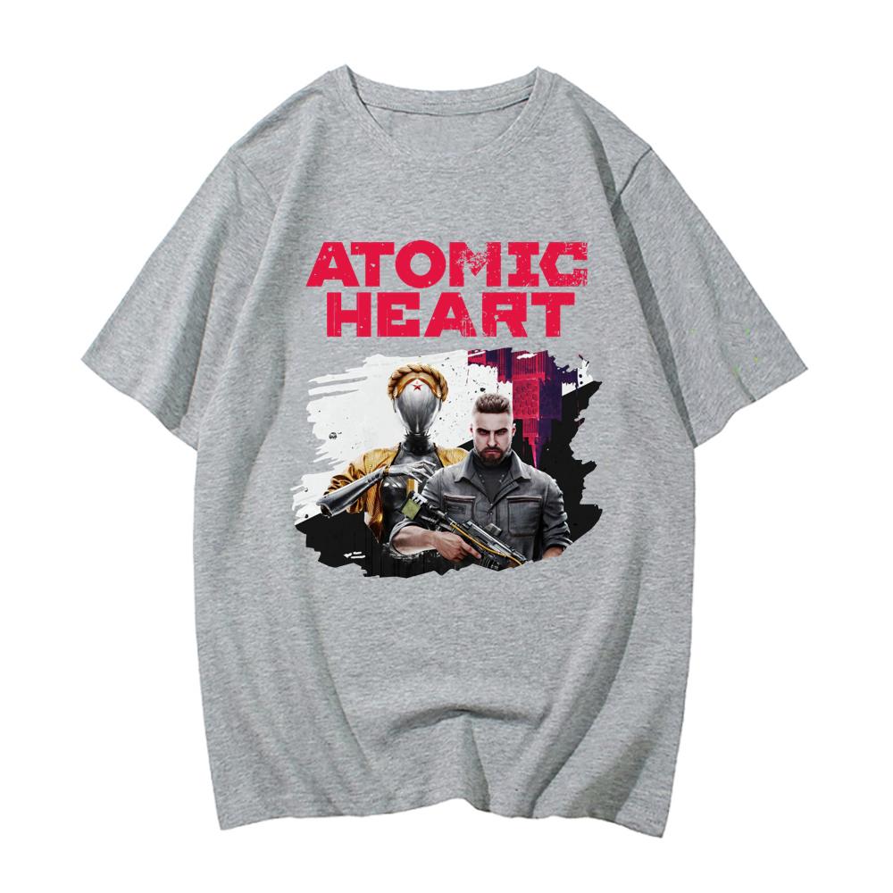 Atomic Heart USSR Game Twins Robot O Neck T Shirts Unisex Cotton High Quality EU Size Tshirt Unisex Streetwear Tshirt Male