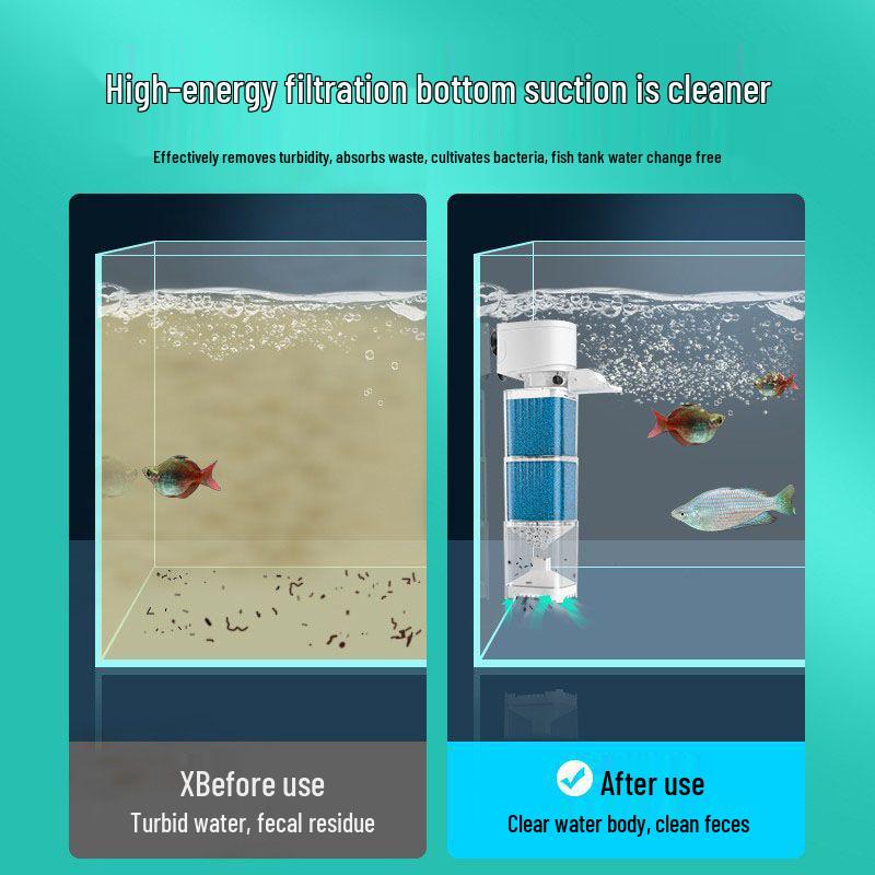 Filtro de Acuario Todo en Uno: Separador de Desechos de Pescado, Circulador de Agua y Oxigenador