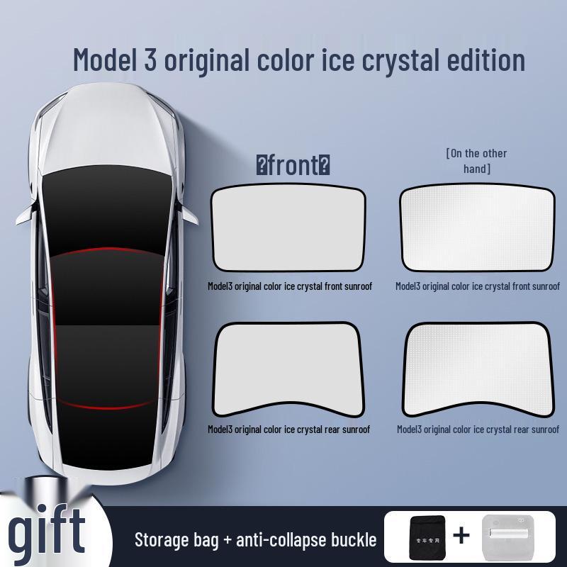 Tesla Model 3/Y Sunroof Sunshade: Heat Insulation & Sun Protection Roof Cover