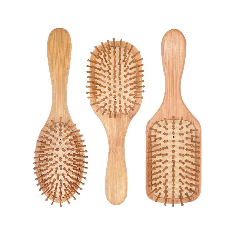 1PC Wood Comb Healthy Paddle Cushion Hair Loss Massage Brush Hairbrush Comb Scalp Hair Care Healthy Bamboo Comb