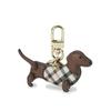 Brown Check Leather Keyring Dbho3fe84w3