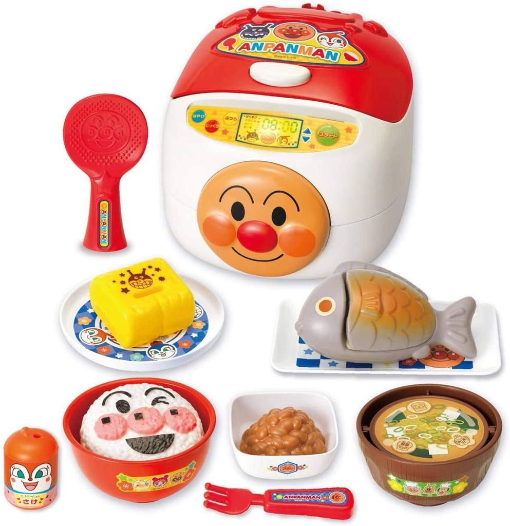 JOYPALETTE Anpanman Cooked with a Talking Rice Cooker and 100 Times Energetic Japanese Food Set "It Whoosh!" (Plastic)