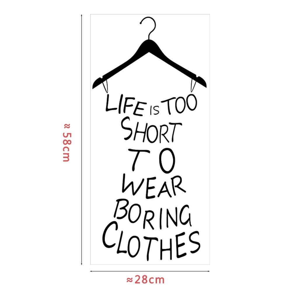 Life Is Too Short Fitting Room Wall Decal PVC Sticker Letter Words Decoration