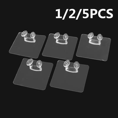 1/2/5PCS Clear Strong Adhesive Plug Hooks for Kitchen Bathroom Home Office