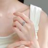 6.5mm S925 Sterling Silver Classic Four Prong Micro Pave Square Frame Moissanite Ring D VVS1 Exquisite Fine Jewelry