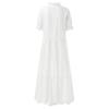 Summer White Dress for Women Casual Hollow Crochet Bohemian Loose Beach Long Dress Ladies Holiday Ruffles Dress