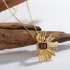 Niche Design S925 Silver Inlaid Natural Garnet Necklace Women'S Light Luxury Blooming Collarbone Chain