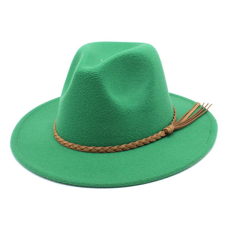 Fedora Hat Woolen Top Hat Jazz Hat Men'S And Women'S Woolen Hats