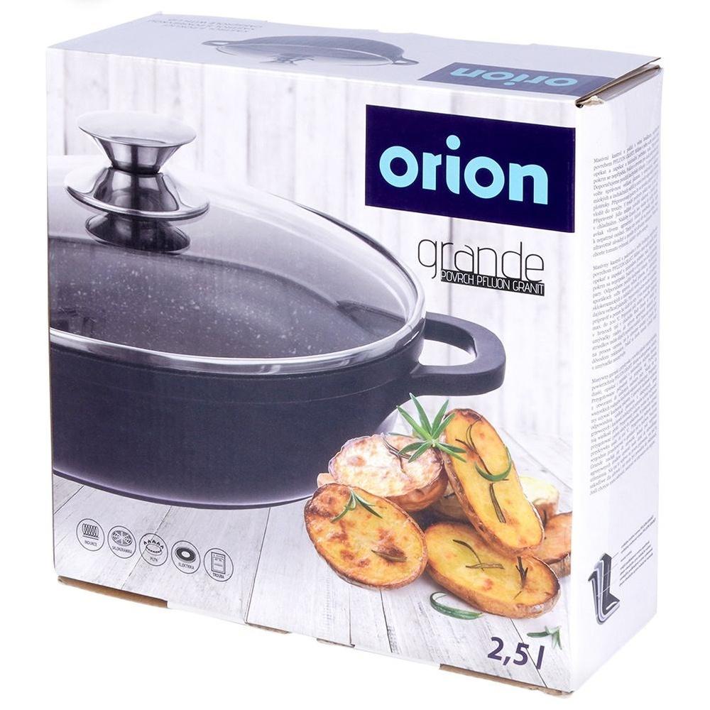 Orion GRANDE 24 cm Gusseisen-Pfanne mit Deckel und Granit-Antihaftbeschichtung (2,5 l)