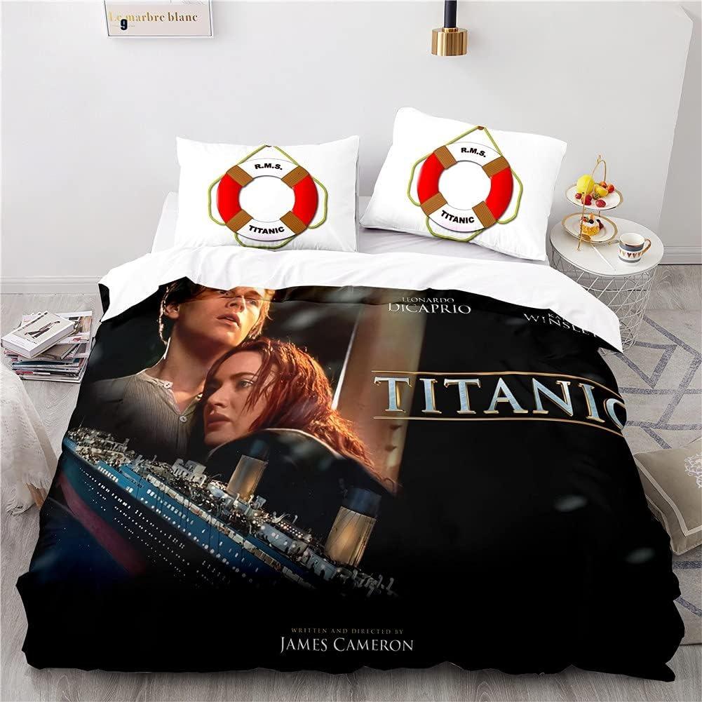 Titanic Jack And Rose Bedding Set Movie Bedding 2/3Pcs Sets Duvet Cover Anime Bedroom Bedclothes Pillowcases