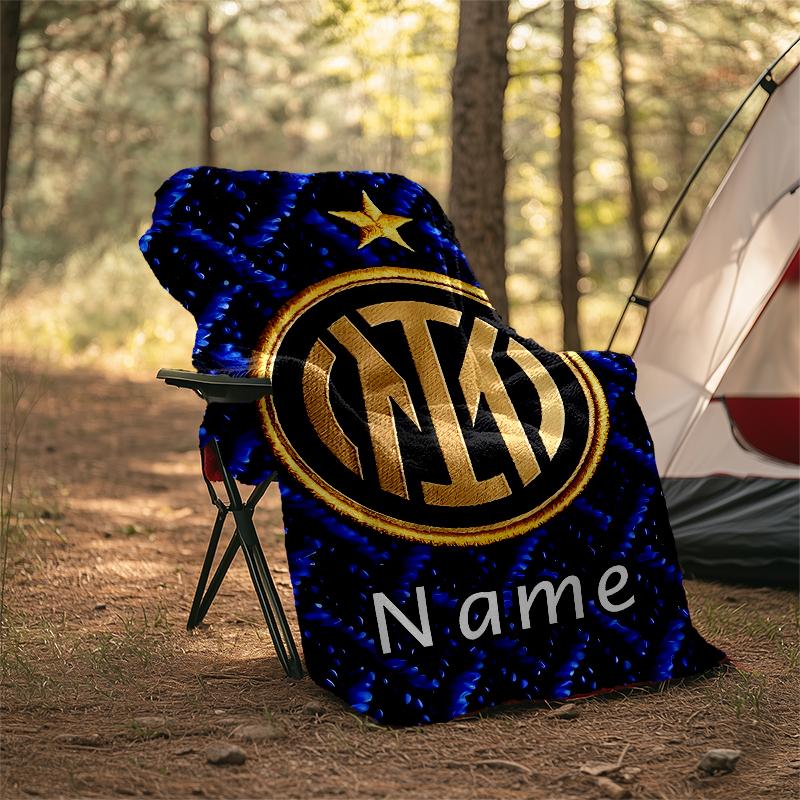 Personalized Custom Name Blanket - Inter Milan Print Design,Blanket for Sofa,Bed,Travel,Camping - Soft and Warm, Great Gift