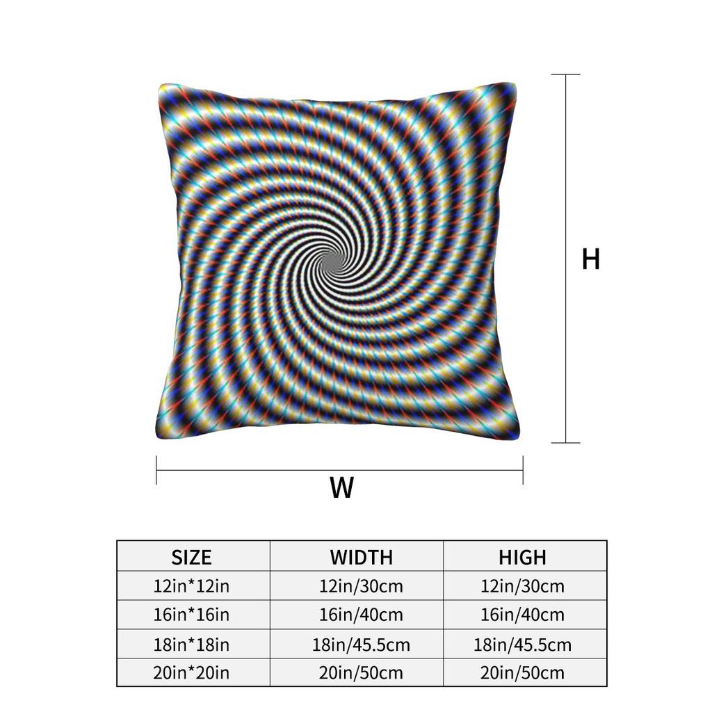 Psychedelic Swirl In Blue Red And Gold Square Pillowcase Cushion Cover Pillow Case Throw Pillow Cover for Home Bedroom Car