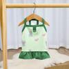 Dog Slip Dress Spring Summer Bunny Print Ruffle Hem Pet Sleeveless Dress Breathable Pet Costume Outfit Apparel for Small Dogs Cats