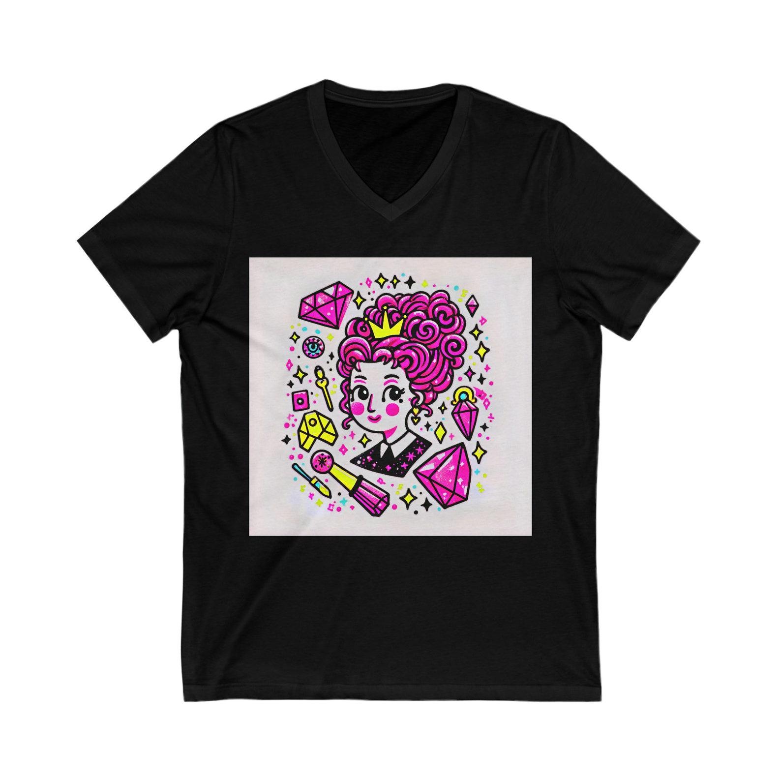 1800 s Pink Princess Short Sleeve V-Neck Tee 150