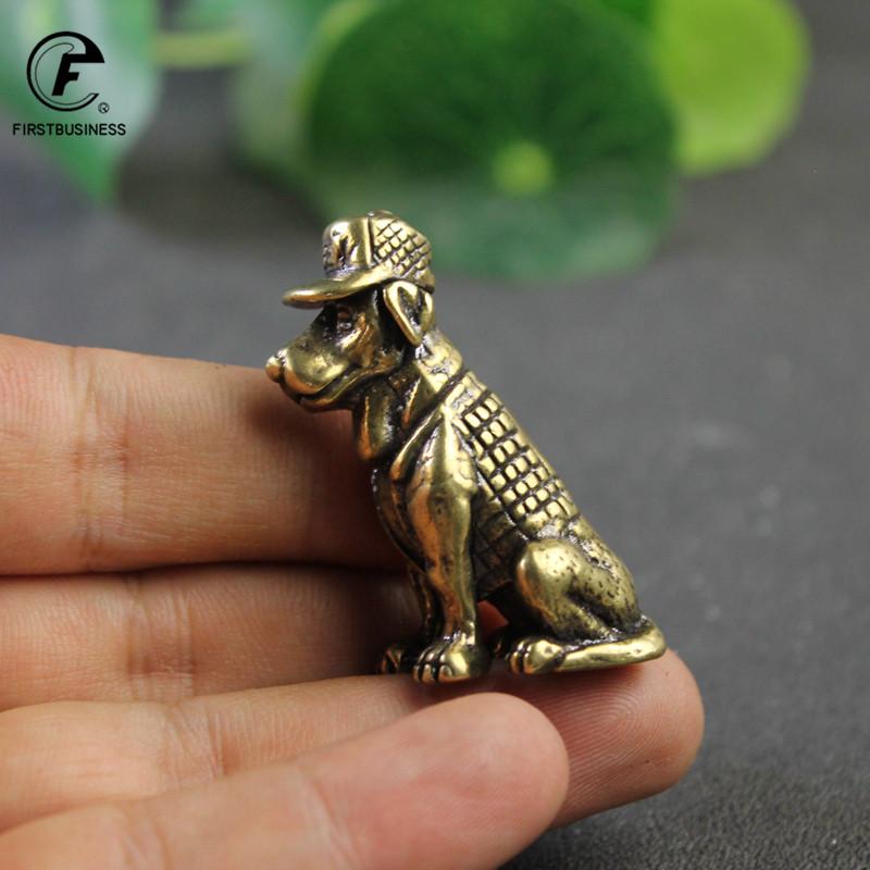 Solid Brass Lucky Dog Desk Ornaments Vintage Copper Animal Miniatures Figurines Decorations Gifts Home Decors Crafts Accessories