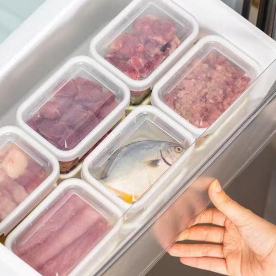 Crisper Food Container with Snap Locking And Flip Lid Seal Box One-Hand Open Microwave Safe Refrigerator Organizer for Fresh Meat And Vegetables