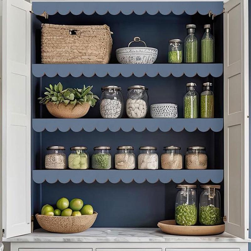 Unlackierte wellenförmige Holzleiste in Fächerform zur DIY-Wand-, Schrank-, Regal- und Türdekoration