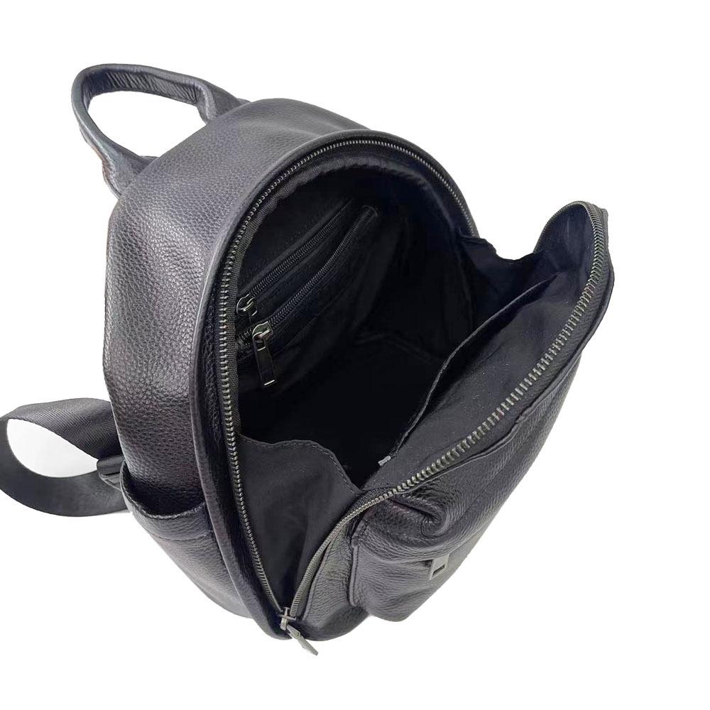 Leather Backpack Black Cowhide Soft Leather Versatile Small Women'S Backpack Travel Bag