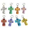 Acrylic Keychain Inspirational Scripture Ten-Shaped Pendant Keyring Religious Christian Faith Gift for Men Women