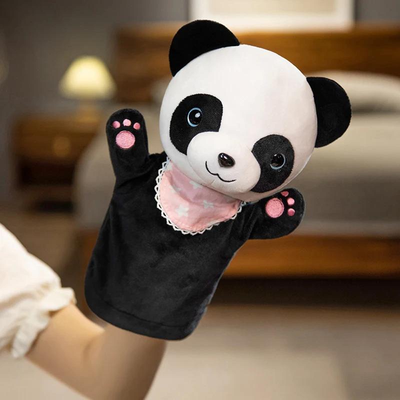 Funny Cute Cartoon Forest Animal Hand Puppet Plush Toys Soft Panda Sheep Kitten Deer Horse Toys Lovely Children Game Props