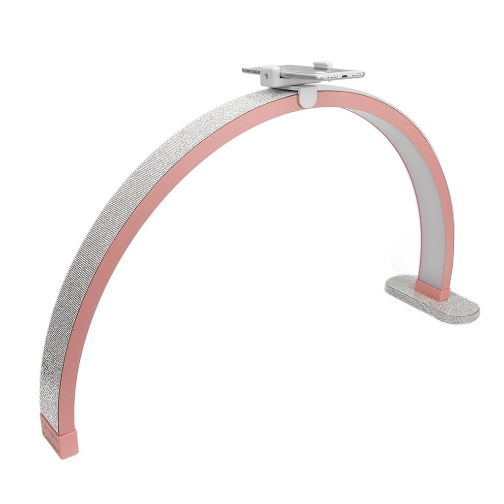 29.5 Inch LED Half Moon Nail Desk Lamp 40W Half Moon Nail Desk Light 32005600K Touch Key Fill Light with Phone Clip