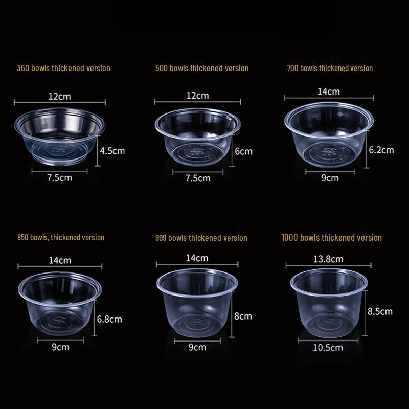 Beiyipin Disposable Round Plastic Bowls with Lids