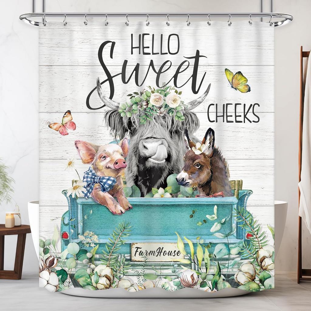 Funny Dachshund Dogs Shower Curtain Kids Boys Inspirational Motivational Quotes Shower Curtain Bathroom Set Cute Animal Puppy