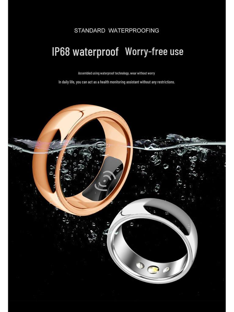 Smart Ring: Bluetooth ECG, Heart Rate, Blood Oxygen, Sleep Monitoring with NFC, Wireless Charging, and Entertainment App