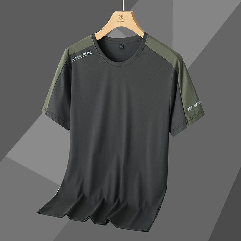 Ice Silk Outdoor Quick Drying Clothes, Short Sleeved T-shirts, Summer Plus Size Sports and Leisure Running Fitness Clothes