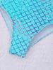 Girls Sleeveless Swimsuit Wide Straps Sapphire Print Horse Stars Pattern One Piece Bathing Suit