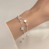 925 Silver Lucky Star Bracelet Women Retro Korean Design Double Layered Zircon Star Party Jewelry Beaded