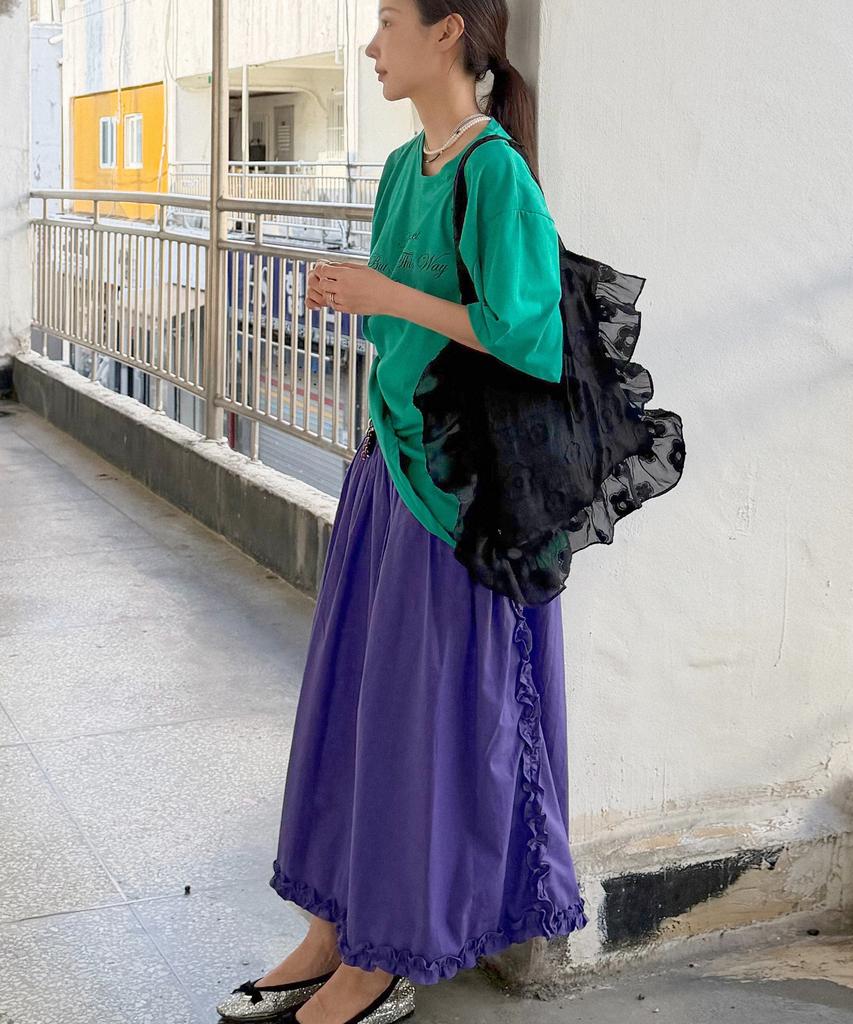 Voor Frill Blossom Shoulder Bag_Black